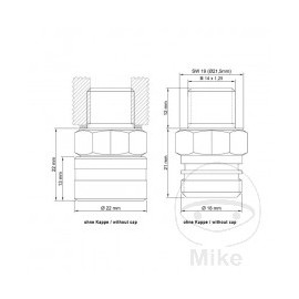 Plug with oil drain valve M14X1.25 SB-210221-S-NA Suzuki GSF 650 Bandit 2005 2014 Stahlbus